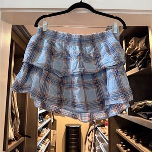 aerie Light Blue Elastic Waist Mini Skirt